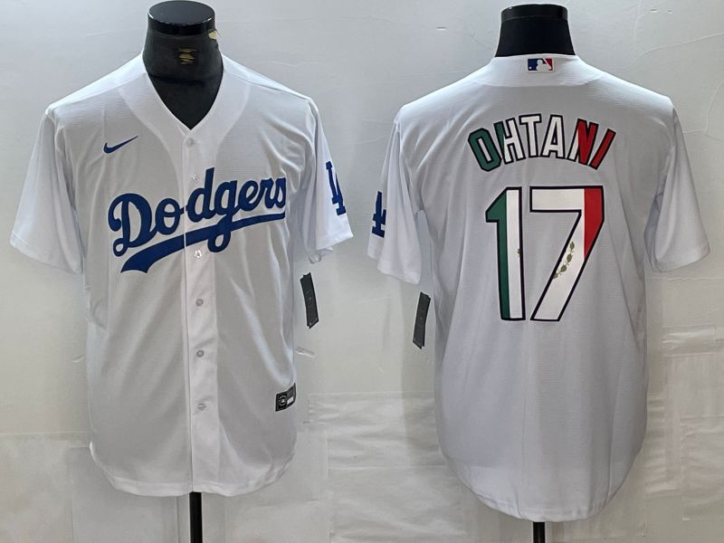 Men Los Angeles Dodgers #17 Ohtani White Nike Game MLB Jersey style 21->los angeles dodgers->MLB Jersey